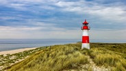 Blick auf den Leuchtturm List Ost auf Sylt, die Dünen und das Meer. © fotolia.com Foto: rpeters86