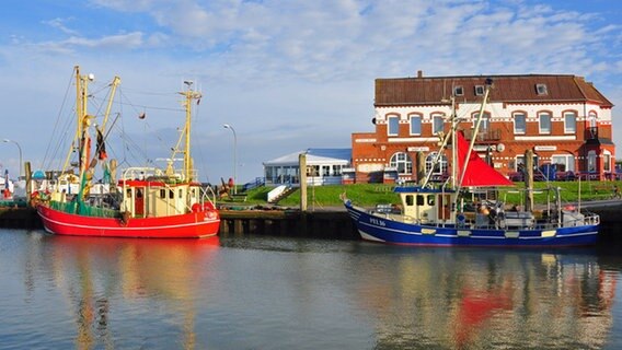 Zwei Kutter liegen im Hafen von Pellworm © www.nordseetourismus.de/lehnerfoto.de 