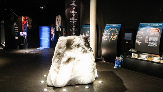 Ein sechs Tonnen schwerer Brocken Steinsalz im Deutschen Salzmuseum © Deutsches Salzmuseum Lüneburg 