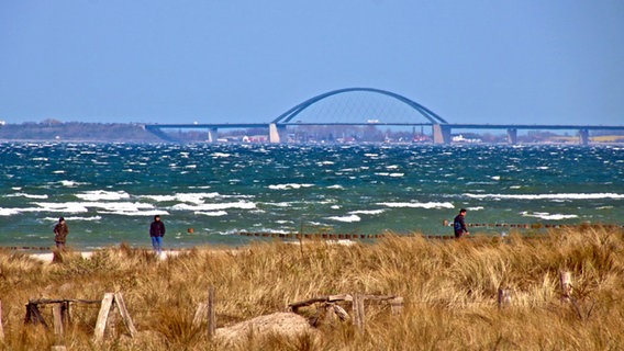 Blick von Heiligenhafen auf die Ostsee und die Fehmarnsundbrücke. © NDR Foto: Uwe Bahn