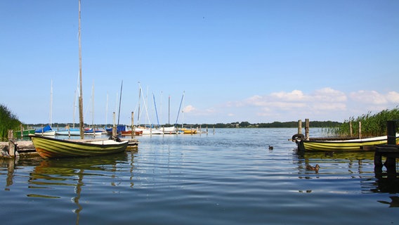 Bild auf den Hemmelsdorfer See mit Fischerbooten © TSNT GmbH 