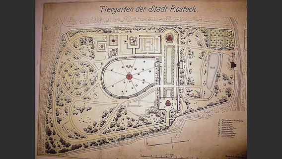 Lageplan des alten Tiergartens in Rostock © Zoo Rostock 