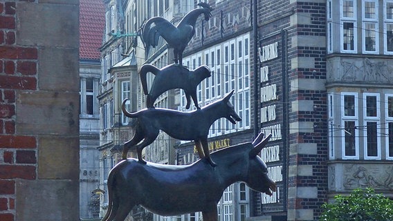 Skulptur der Bremer Stadtmusikanten © BTZ Bremer Touristik-Zentrale Foto: Silke Krause