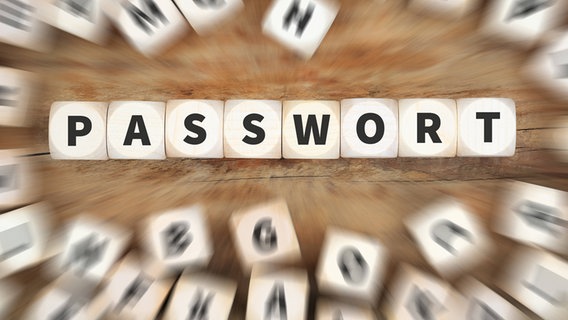 Auf mehreren Würfeln, die nebeneinander liegen, steht das Wort "Passwort".  