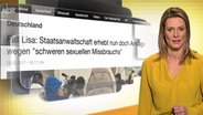 "Fall Lisa: Staatsanwaltschaft erhebt nun doch Anklage wegen 'schweren sexuellen Missbrauchs'" - Anja Reschke von ZAPP erklärt, warum die Headline von "RT Deutsch" falsch ist. © NDR Foto: Screenshot