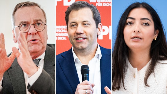 Die neuen SPD-Minister Lars Klingbeil, Boris Pistorius und Reem Alabali-Radovan. © dpa Bildfunk Foto: Kay Nietfeld, Moritz Frankenberg, Soeren Stache