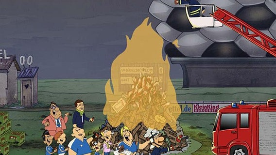 Die Mannschaft des SVB beim Osterfeuer.  