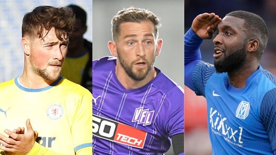 Montage (v.l.): Yari Otto (Eintracht Braunschweig), Marc Heider (VfL Osnabrück) und Richard Sukuta-Pasu (SV Meppen) © imago images 