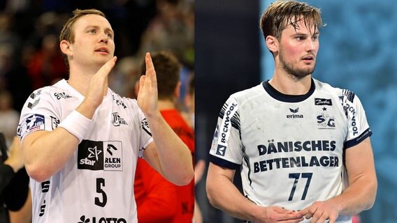 Die Handball-Profis Sander Sagosen (l.) und Magnus Röd (Fotomontage). © IMAGO / Claus Bergmann / Zink 