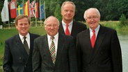 Das HSV-Präsidium im August 1995: Harry Bähre, Uwe Seeler, Volker Lange, Jürgen Engel (vl.n.r.) © Witters Foto: Wilfried Witters