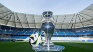 Der EM-Pokal im Volksparkstadion © Witters 