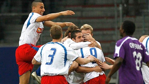 Jubel bei den Spielern des Hamburger SV II © hoch zwei Foto: hoch zwei