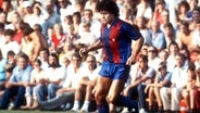 Diego Maradona im Trikot des FC Barcelona beim Testspiel im Meppen © Imago Foto: imago/Horstmüller