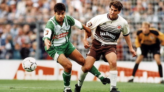 Thomas Meggle (r.) 1997 in seiner ersten Saison für den FC St. Pauli  