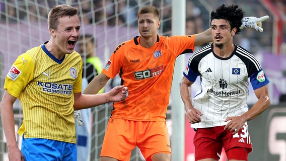 Der Braunschweiger Ivanov, Osnabrücks Grill und HSV-Spieler Ramos © picture-alliance / Eibner-Pressefoto, firo Sportphoto, sampics 