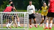 Coach Alexander Blessin beim Trainingsauftakt des FC St. Pauli © Witters Foto: Leonie Horky