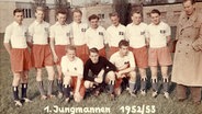 Jugendmannschaft des Hamburger SV mit Uwe Seeler (3.v.r.) und Trainer Günther Mahlmann © Witters HSV-Museum 