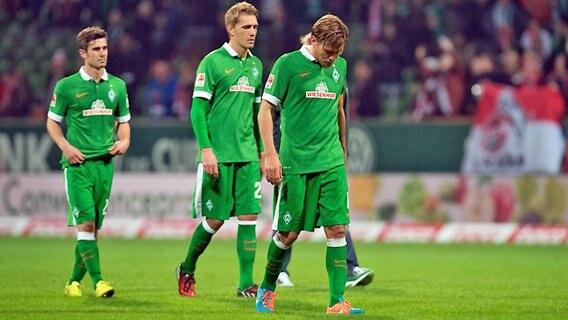 Enttäuschte Werder-Profis  