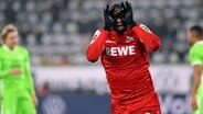 Kölns Anthony Modeste jubelt gegen den VfL Wolfsburg © IMAGO / Treese 