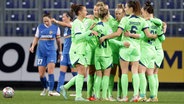 Jubel bei den Wolfsburger Fußballerinnen gegen St. Pölten © IMAGO / GEPA pictures 