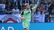 Hannovers Cedric Teuchert bejubelt einen Treffer. © IMAGO / Ulrich Hufnagel 