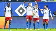 HSV-Spieler bejubeln einen Treffer. © IMAGO / Eibner 