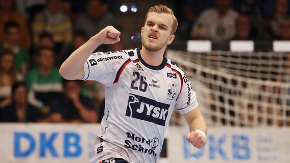 Flensburgs Handballprofi Johan Hansen. © IMAGO / Pressefoto Baumann 