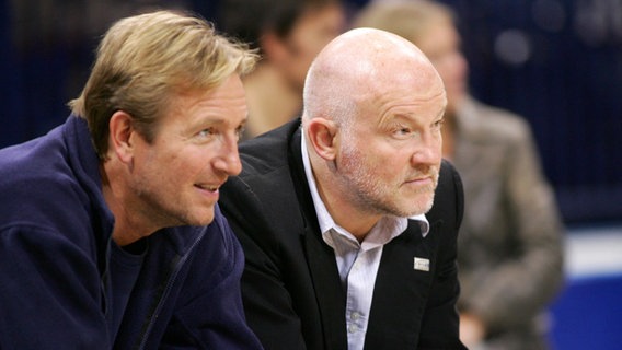 HSV-Präsident Andreas Rudolph (r.) und Coach Martin Schwalb © Witters Foto: Valeria Witters