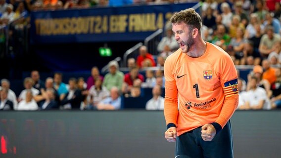 Gonzalo Perez de Vargas jubelt im Trikot des FC Barcelona © Imago Foto: wolf-sportfoto