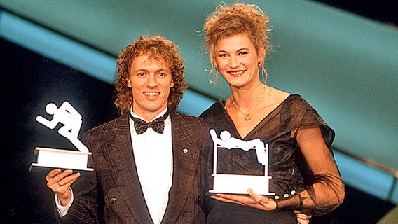 Heike Henkel und Dieter Baumann - Deutschlands Sportler des Jahres 1992. © picture-alliance / Rolf Kosecki Foto: Rolf Kosecki