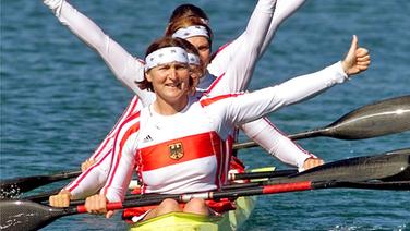 Vierer-Kajak: Birgit Fischer, Anett Schuck, Manuela Mucke und Claudia Driehorst © picture-alliance / dpa