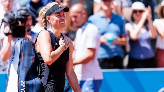 Angelique Kerber nach dem Zweitrundensieg gegen die Rumänin Jaqueline Cristian. © Imago / HMB-Media 
