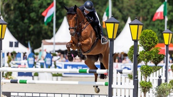 Julia Krajewski gewinnt mit Ero de Cantraie in Luhmühlen die deutsche Meisterschaft. © IMAGO / Stefan Lafrentz 