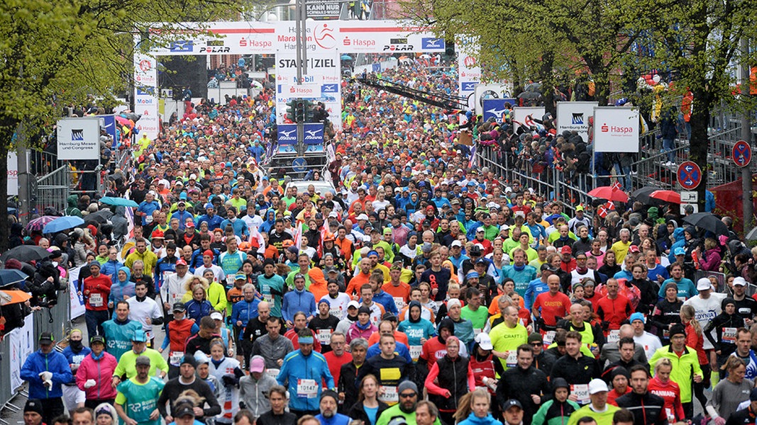 Teilnehmerfeld beim Hamburg-Marathon