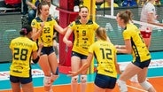 Schwerins Spielerinnen jubeln © Imago Images 
