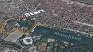 Grafik Strecke Hannover-Maraton 2024 © NDR 