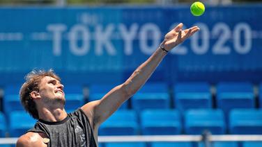 Olympia-Teilnehmer Alexander Zverev beim Training in Tokio © picture alliance/dpa Foto: Marijan Murat