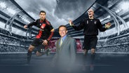 Eine Grafik mit Michael Ballack, Christoph Daum und Robert Enke vor einem Stadion-Hintergund. © Imago | Team 2 | picture-alliance/dpa | picture-alliance/augenklick/sampics | sportschau 