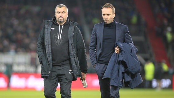 Trainer Thomas Reis und Sportvorstand Sebastian Schindzielorz (v.l.) vom VfL Bochum © picture alliance / augenklick/firo Sportphoto | firo Sportphoto Foto: Selim Sudheimer