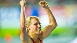 Verena Sailer gewinnt die Goldmedaille über 100 m der Frauen bei der Leichtathletik-EM 2010 in Barcelona. © picture alliance / Fotoagentur Kunz Foto: Anke Fleig/SVEN SIMON
