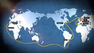 Die Route des Ocean Race von Alicante bis Genua © NDR 