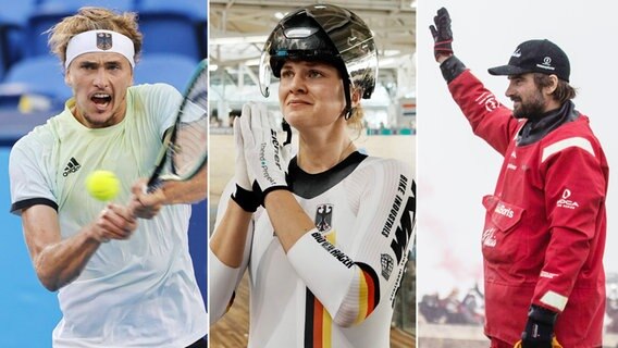 Alexander Zverev, Lea Sophie Friedrich, Boris Herrmann © imago images, AP, Foto: Kyodo News , Thibault Camus, PanoramiC
