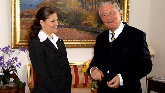 Rolf Seelmann-Eggebert trifft Kronprinzessin Victoria von Schweden. © Seelmannfilm Foto: Gisela Kraus