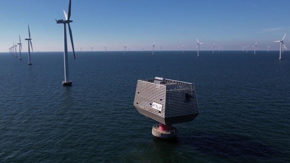Ein Luftbild eines Windparks in Dänemark © NDR 