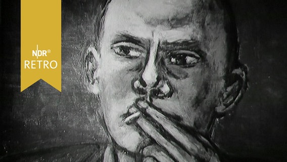 Selbstbildnis von Max Beckmann, rauchend (aus einem Porträt von 1963)  