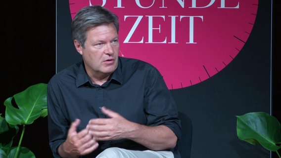 Bundeswirtschaftsminister Robert Habeck (Grüne) spricht bei der Veranstaltung ""Die Lange Nacht der ZEIT 2022" in Hamburg. © Screenshot 