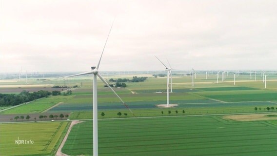 Windräder stehen auf grünen Feldern © Screenshot 