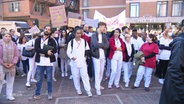 Protestierendes Krankenhauspersonal in Hannover © Screenshot 