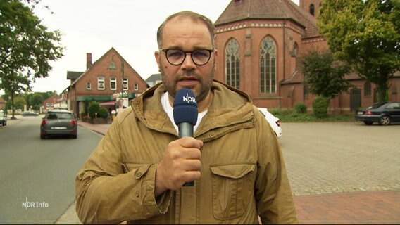 NDR-Reporter Sebastian Duden berichtet aus dem Kreis Cloppenburg. © Screenshot 