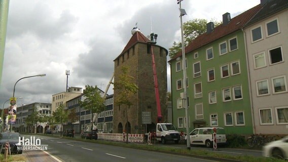 Ein historischer Turm in Osnabrück. © Screenshot 